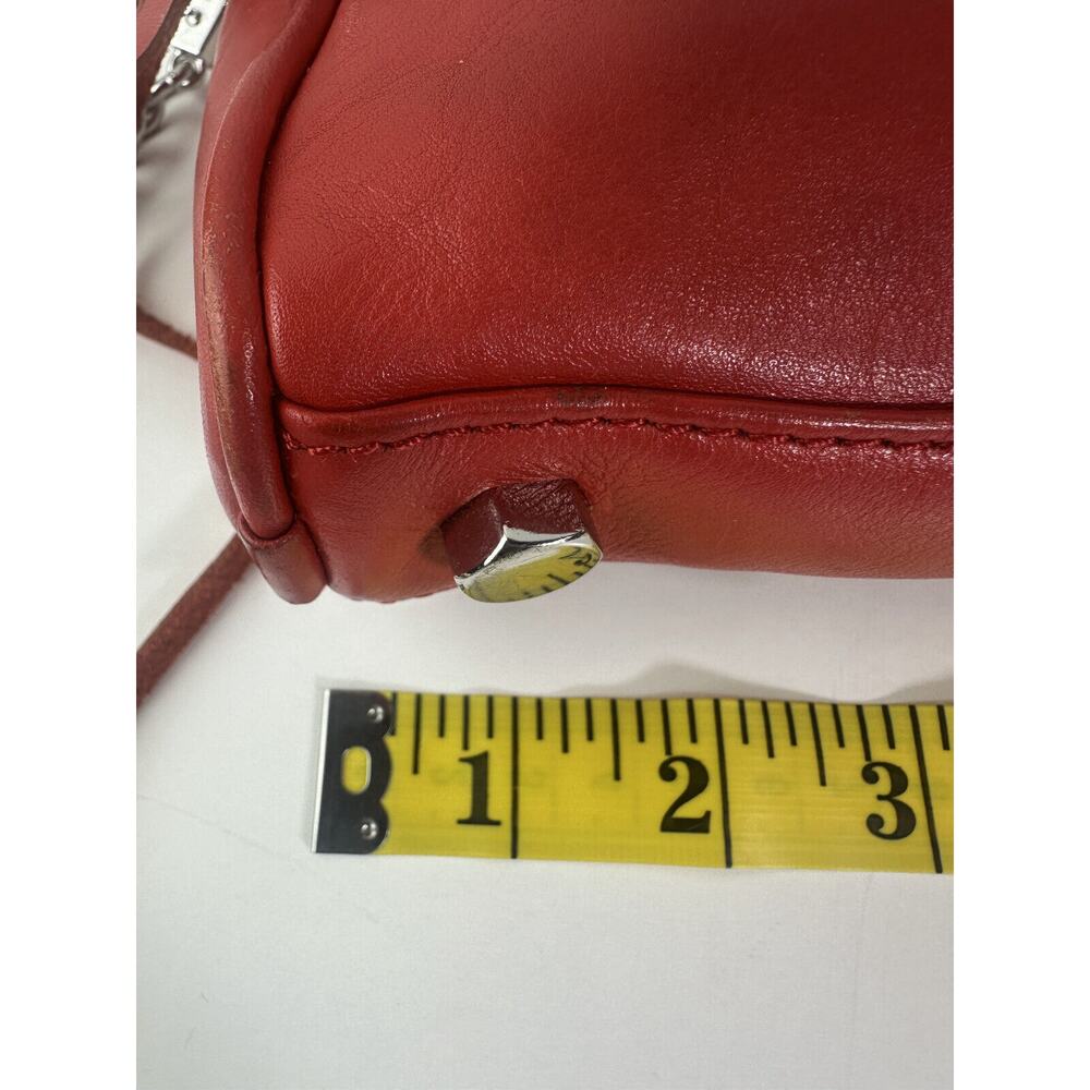 Rebecca Minkoff Mini Mac Crossbody Bag Red Leather Purse Chain Strap Studded - Picture 15 of 16